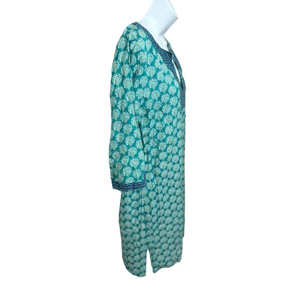 Rock Flower Paper Women's Teal Beach Dress Size S Swimsuit Cover Up 100% Cotton - Picture 6 of 8